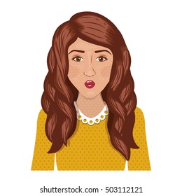 half body teen with wavy brown hair