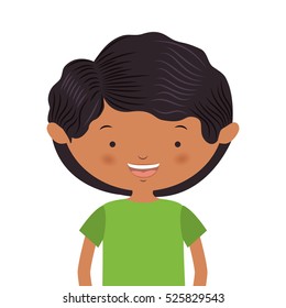 half body wavy hair boy with t-shirt