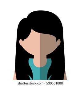 half body woman caucasian in gradient with straight hair