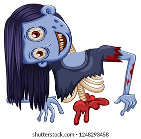 Half body of zombie