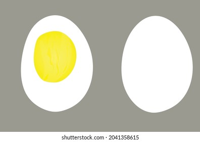 Half boil egg. vector illustration