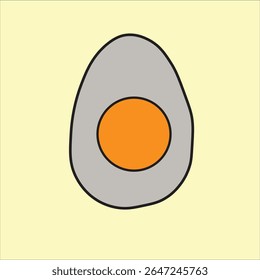 half boiled chicken egg side view.vector drawing