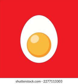 Half boiled egg flat vector illustration