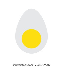 Half boiled egg icon yellow yolk sign symbol vector illustration