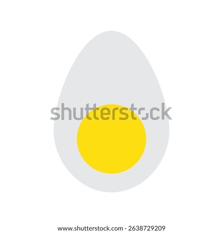 Half boiled egg icon yellow yolk sign symbol vector illustration