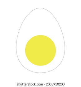 Halb gekochtes Ei mit einem Yolk zum Frühstück.