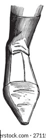 Half boot woman (1808), vintage engraved illustration. Industrial encyclopedia E.-O. Lami - 1875. 