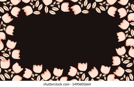 half botanical floral pattern background
