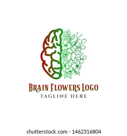 Half Brain With Flower Vector Artwork For A Mental Health Logo