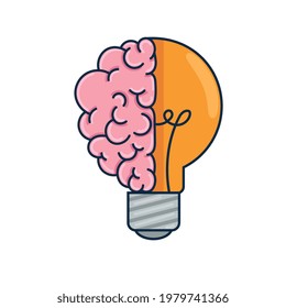 medio cerebro y bombilla