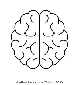  half brain with soft outline on white background 