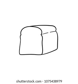 Die Hälfte von Brot handgezeichnet Umriss doodle Symbol. Toastbrot für Sandwich-Vektorgrafik für Druck, Web, Mobilfunk und Infografiken einzeln auf weißem Hintergrund.