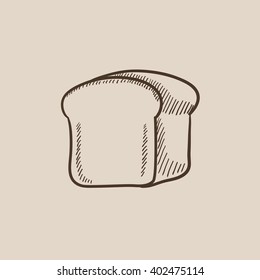 Half of bread sketch icon.