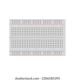 Half breadboard vector illustration, providing graphic designers with a visual representation of a half-sized breadboard commonly used for prototyping and experimenting with electronic circuits svg