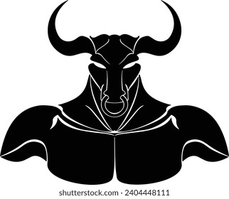 half bull half human greek mythology vector illustration