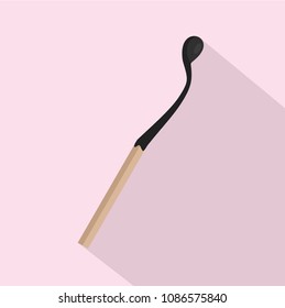 Half burned match icon. Flat illustration of half burned match vector icon for web design