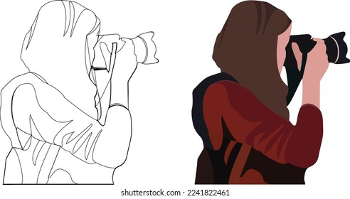 half bust of woman while photographing-