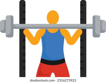 half cage ensemble concept, Person is lifting the weight vector color icon design, Fitness and Wellness symbol, Workout and Weightlifting sign, Personal training equipment stock illustration