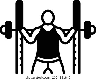 half cage ensemble concept, Person is lifting the weight vector icon design, Fitness and Wellness symbol, Workout and Weightlifting sign, Personal training equipment stock illustration