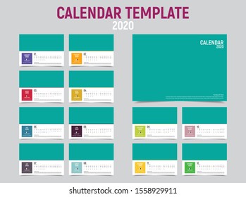 Halbzeitkalender 2020 Vorlage Design Vektorneujahrskalender in sauberer minimaler Vorlage 
