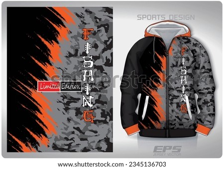Half camouflage pattern painted black gray pattern design, illustration, textile background for sports t-shirt, football jersey shirt mockup for football club. consistent front view