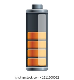 Half capacity battery icon. Cartoon of half capacity battery vector icon for web design isolated on white background