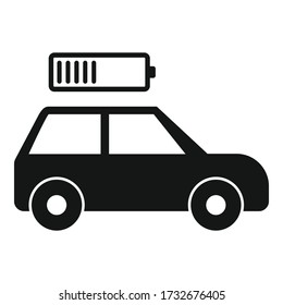 Half car battery icon. Simple illustration of half car battery vector icon for web design isolated on white background