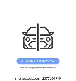 half car outline icon pixel perfect good for web and mobile