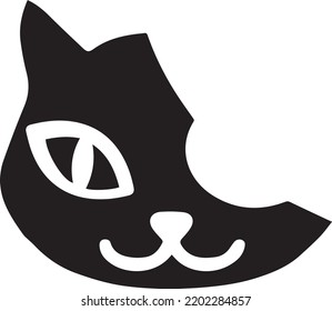 Half of a cat's face design 