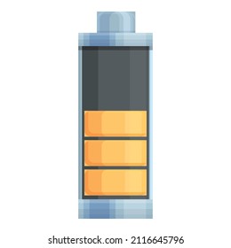 Vector de caricatura de icono de media pila. Energía de carga. Teléfono móvil eléctrico