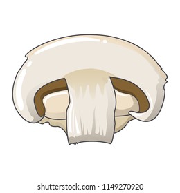 Half of champignon icon. Cartoon of half of champignon vector icon for web design isolated on white background