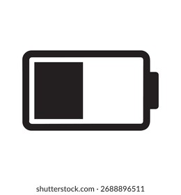 Half Charged Battery Power Level Icon