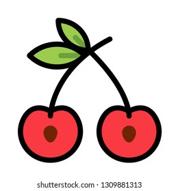 Half cherry vector illustration in line color design