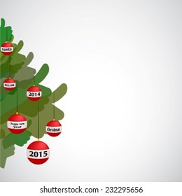 half Christmas tree with thumbs up and copy space eps10