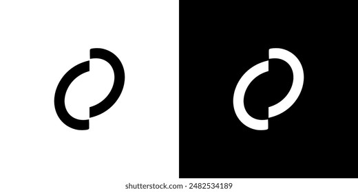 Half circle abstract logo icon vector shape round simple isolated