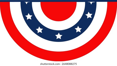 Half circle American flag, perfect for celebration, 4th of july independence