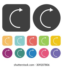 Half Circle Arrow Icons Set. Vector Illustration Eps10
