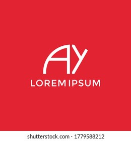 Half circle AY minimalist modern business Typography Multiple Letter Logo Design