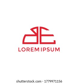 Medio círculo BE minimalista moderno de negocios Typografía Diseño de logotipos con múltiples letras