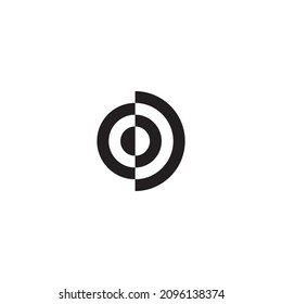 Half Circle Black And White Simple Symbol Logo Vector