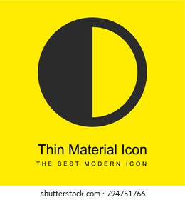 Half Circle bright yellow material minimal icon or logo design