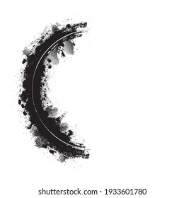 Half Circle Brush Stroke Border Frame . Grunge Element for your Design . Letter c logo . Vector illustration