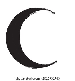 Half Circle Brush Stroke Border Frame . Grunge Element for your Design . Letter c logo . Vector illustration