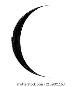 Half Circle Brush Stroke Border Frame . Grunge Element for your Design . Moon logo . Letter c . Dispersion effect . Vector illustration