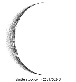 Half Circle Brush Stroke Border Frame . Grunge Element for your Design . Moon logo . Letter c . Dispersion effect . Vector illustration