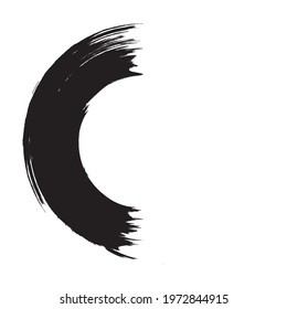 Half Circle . Brush Stroke . Grunge Element For Your Design .   Vector Illustration