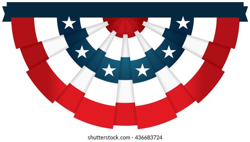 Half circle Bunting USA Flag for July 4th or any American celebration