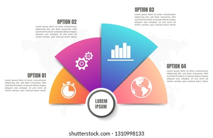 Half Circle Chart Infographic 4 Options.