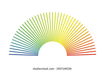 Half circle colorful lines. vector