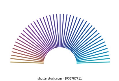 Líneas de color de medio círculo. vector